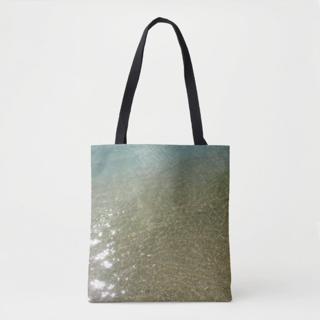 Water on the Beach I Abstract Nature Photography Tote Bag (Front)