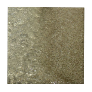 Water on the Beach II Abstract Nature Photography Ceramic Tile