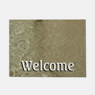 Water on the Beach II Abstract Nature Photography Doormat