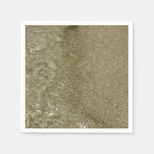 Water on the Beach II Abstract Nature Photography Napkin