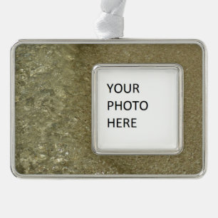 Water on the Beach II Abstract Nature Photography Silver Plated Framed Ornament