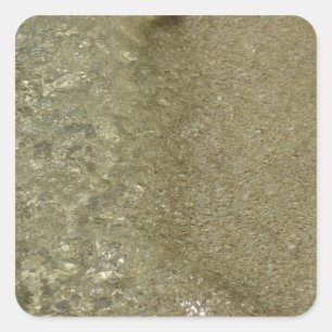 Water on the Beach II Abstract Nature Photography Square Sticker