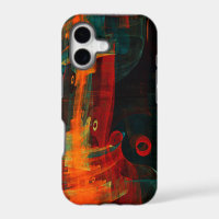 Water Orange Red Blue Modern Abstract Art Pattern