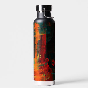 Water Orange Red Blue Modern Abstract Art Pattern Bottle