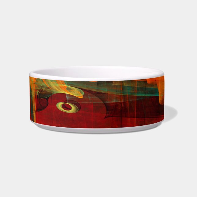 Water Orange Red Blue Modern Abstract Art Pattern Bowl (Front)