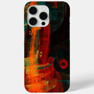 Water Orange Red Blue Modern Abstract Art Pattern iPhone 15 Pro Max Case