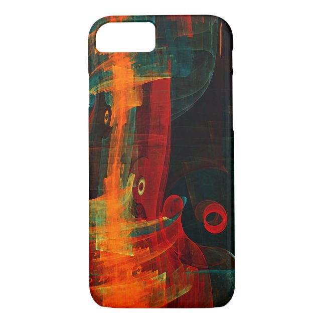 Water Orange Red Blue Modern Abstract Art Pattern Case-Mate iPhone Case (Back)