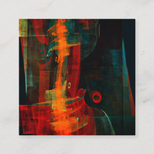 Water Orange Red Blue Modern Abstract Art Pattern Enclosure Card