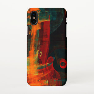 Water Orange Red Blue Modern Abstract Art Pattern iPhone Case