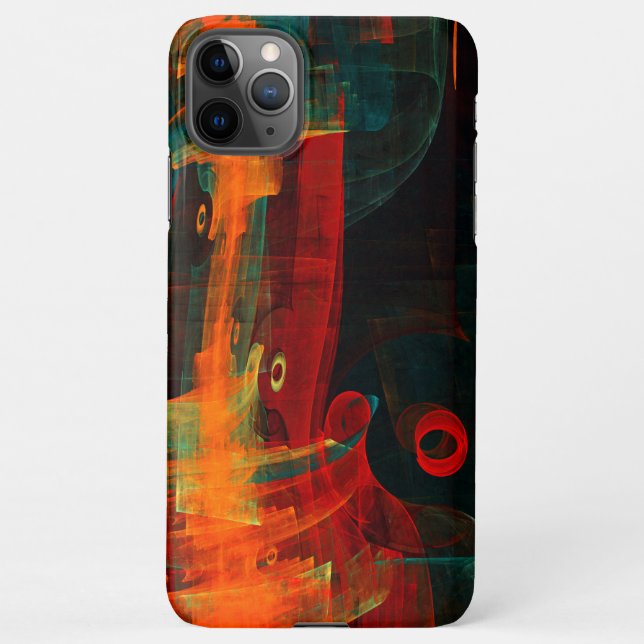 Water Orange Red Blue Modern Abstract Art Pattern iPhone Case (Back)