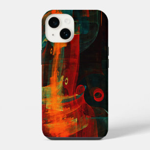 Water Orange Red Blue Modern Abstract Art Pattern iPhone 14 Case