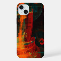 Water Orange Red Blue Modern Abstract Art Pattern