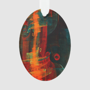 Water Orange Red Blue Modern Abstract Art Pattern Ornament