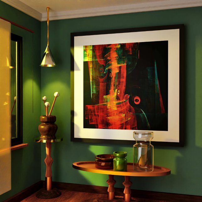 Water Orange Red Blue Modern Abstract Art Pattern Poster (Water Orange Red Blue Modern Abstract Art Pattern Poster)