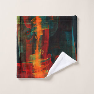 Water Orange Red Blue Modern Abstract Art Pattern Wash Cloth