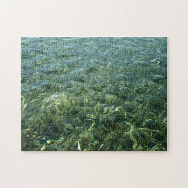 Water over Sea Grass I Caribbean Nature Jigsaw Puzzle (Horizontal)