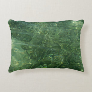 Water over Sea Grass II (Blue and Green) Photo Decorative Cushion