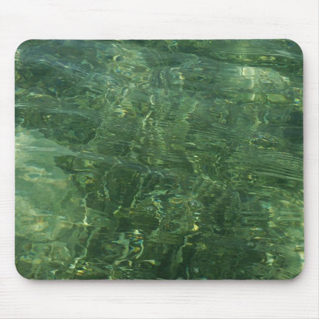 Water over Sea Grass II (Blue and Green) Photo Mouse Pad (Front)