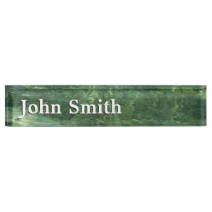 Water over Sea Grass II (Blue and Green) Photo Nameplate