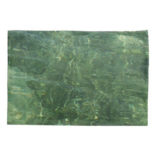 Water over Sea Grass II (Blue and Green) Photo Pillowcase (Back)