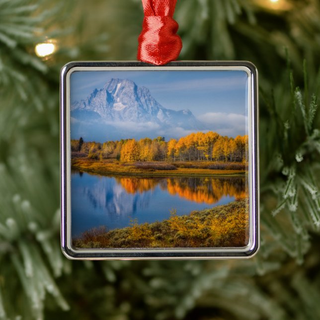 Water | Oxbow Bend Jackson Wyoming Metal Ornament (Tree)