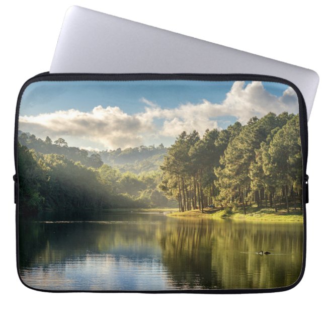Water | Pang Oung Lake & Pine Forest Thailand Laptop Sleeve (Front)