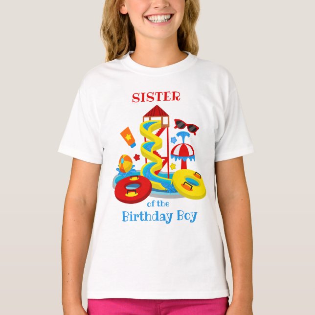 Water park Birthday shirt Sister of the Pool Party (Front)