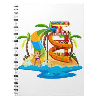 Water park cartoon notebook