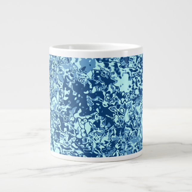 Water pattern No 1 Black BG Large Coffee Mug (Front)