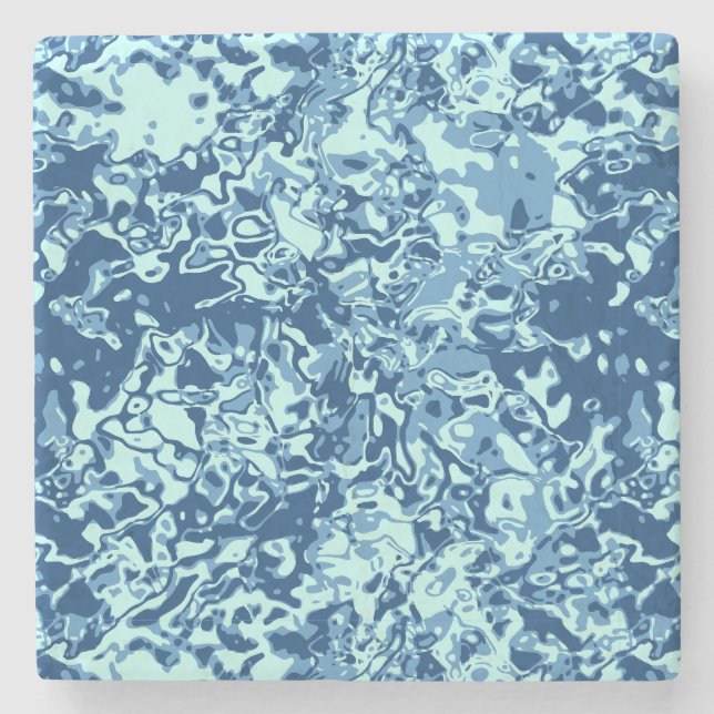 Water pattern No 1 Black BG Stone Coaster (Front)