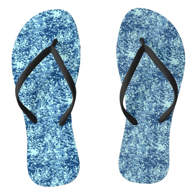 Water pattern No 1 Black BG Thongs (Footbed)