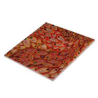 "Water Peacocks" (painting) Tile