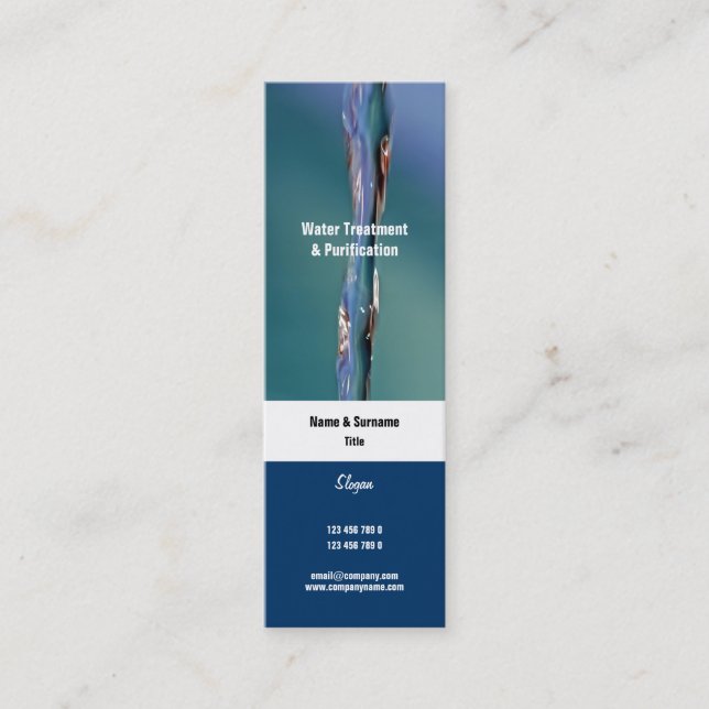 Water photography sparkling CUSTOM Mini Business Card (Front)