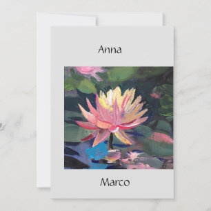 Water pink lillie   holiday card