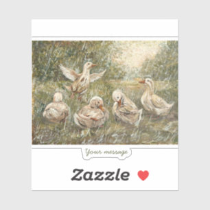 Water Play Whimsical Farmhouse Duck Family Pond