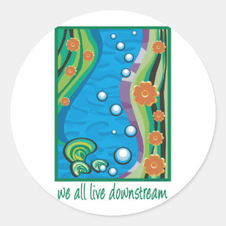 Water Pollution Classic Round Sticker