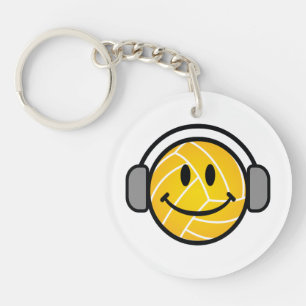 Water Polo Ball with head phones key chain