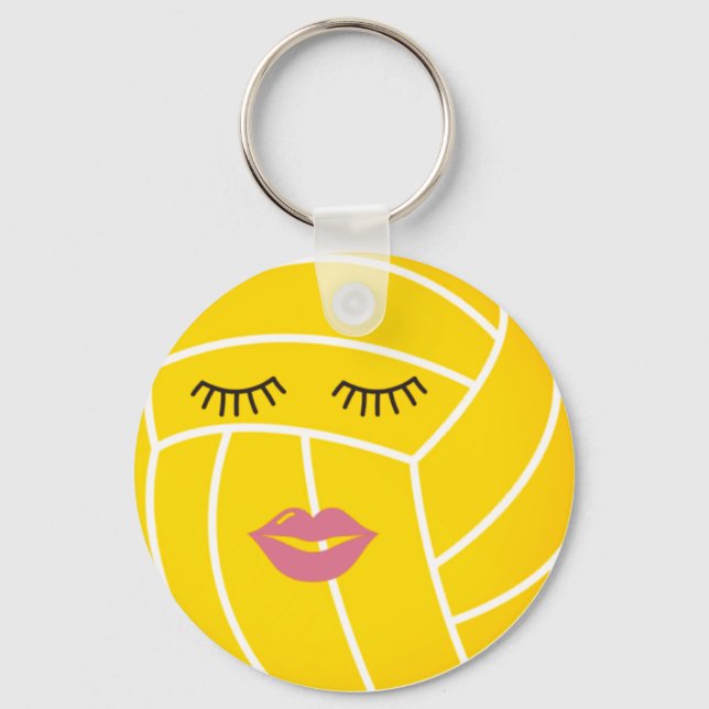 Water Polo Ball with Lips and Lashed Key Ring (Front)