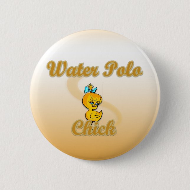 Water Polo Chick 6 Cm Round Badge (Front)