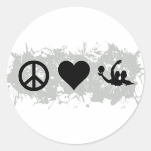 Water polo classic round sticker