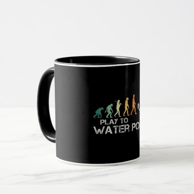 Water Polo Evolution Retro Funny Gift for Man Mug (Front Left)