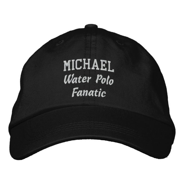 Water Polo Fanatic Custom Name V08D Embroidered Hat (Front)