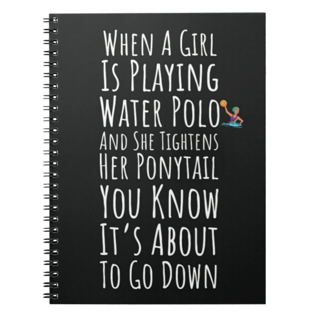 Water Polo Gifts Athlete For Her Woman Girl Notebook (Front)