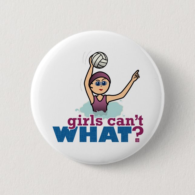 Water Polo Girl 6 Cm Round Badge (Front)