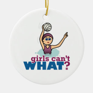 Water Polo Girl Ceramic Tree Decoration