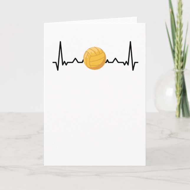 Water Polo Heartbeat | Water Polo Lover Gift Card (Front)