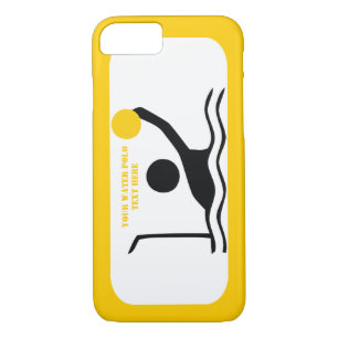 Water polo player black silhouette yellow custom iPhone 8/7 case