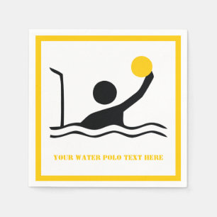 Water polo player black yellow icon custom napkin