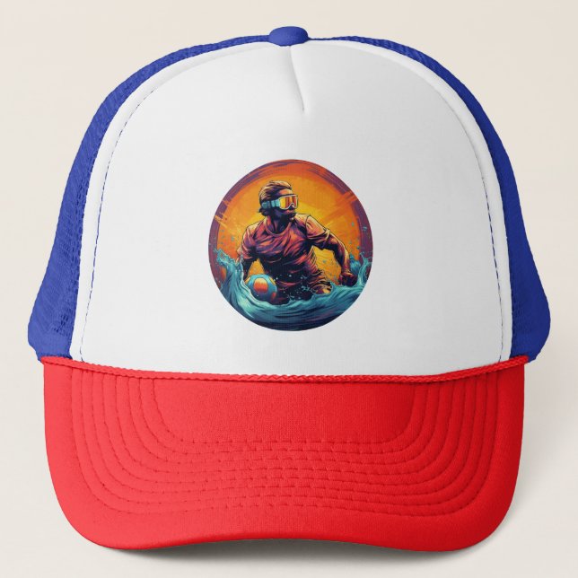 Water Polo Player Colourful Waterpolo Trucker Hat (Front)