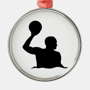 Water polo player metal tree decoration